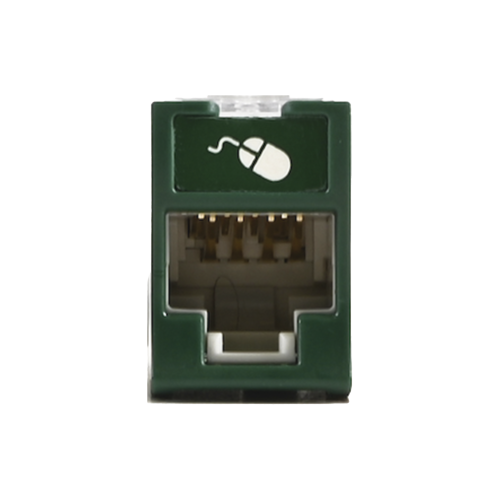 SIEMON U5-H07NS Jack UltraMAX Cat5e, UTP, Montaje híbrido en Placa de Pared (Plano y Angulado), Color Verde, Punch Down