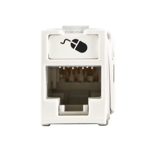 SIEMON U6-H02NS Jack UltraMAX Cat6, UTP, Montaje híbrido en Placa de Pared (Plano y Angulado), Color Blanco, Punch Down