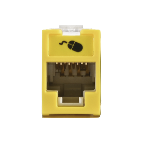 SIEMON U6-H05NS Jack UltraMAX Cat6, UTP, Montaje híbrido en Placa de Pared (Plano y Angulado), Color Amarillo, Punch Down