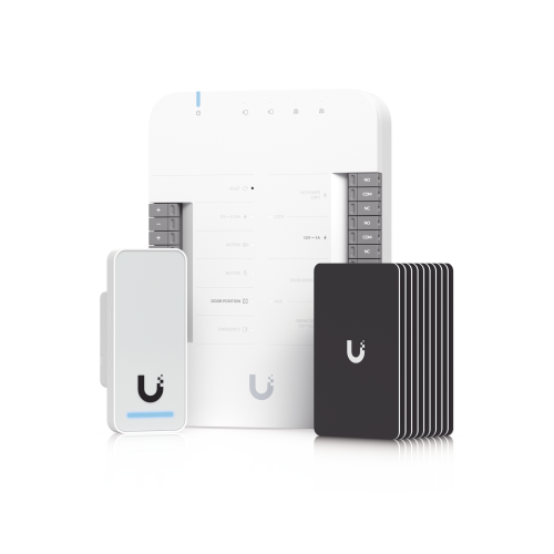 UBIQUITI UA-G2-SK UniFi Access Kit de Inicio Gen 2, Incluye Hub para conexiones, lector NFC y movimiento, 10 tarjetas de acceso, sistema completo para abrir una puerta