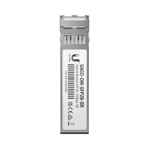 UBIQUITI UACC-OM-SFP28-SR Transceptor de fibra óptica multimodo SFP28 hasta 25 Gbps con 2 conectores LC, hasta 100 mts