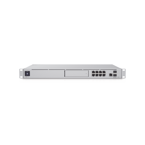 UBIQUITI UDM-SE UniFi OS Console: Dream Machine Special Edition, 8 puertos LAN RJ45 con POE, 1 LAN SFP+, 1 WAN 2.5G RJ45 y 1 WAN SFP+, 128 GB de memoria interna. Todas las aplicaciones UniFi integradas