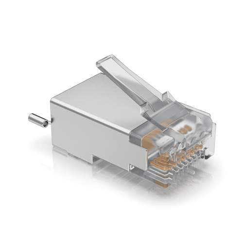 UBIQUITI UISP-CONNECTOR-SHD Paquete de 100 Conectores RJ45 Blindados Diseñados para Cables Ethernet UISP (UISP Cable Pro y Cable Carrier)