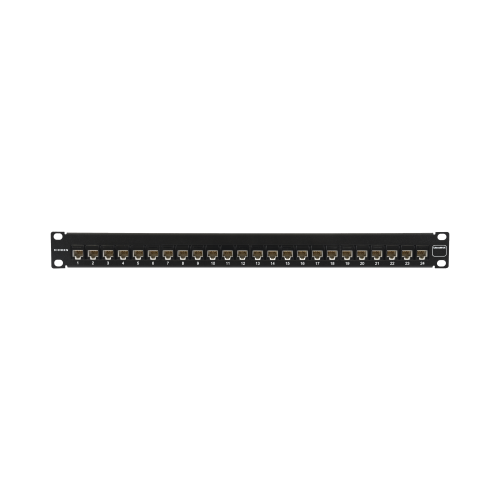 SIEMON UP6A-F1-24L-RS Patch Panel UltraMAX. UTP, Precargado con Jacks Cat6A, 24 Puertos, Plano, 1U