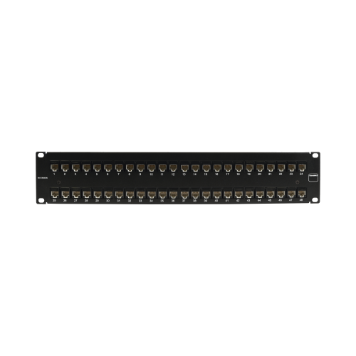 SIEMON UP6A-F2-48L-RS Patch Panel UltraMAX. UTP, Precargado con Jacks Cat6A, 48 Puertos, Plano, 2U