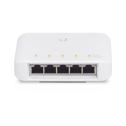 UBIQUITI USW-FLEX Switch UniFi FLEX de 5 puertos para semi-exterior IP55 (1 x PoE de entrada 802.3af/at/bt y 4 puertos PoE de salida 802.3af)