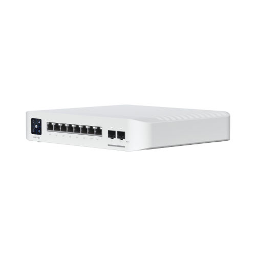 UBIQUITI USW-PRO-8-POE Switch UniFi Pro 8 PoE Administrable Capa 3, 8 puertos GbE, (6) puertos POE+ af/at y (2) puertos POE++ 802.3bt, (2) puertos SFP+ 10G, 120W de presupuesto POE