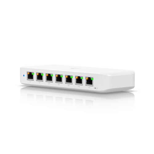 UBIQUITI USW-ULTRA-210W USW Ultra 210W Switch de 8 Puertos GbE (7 Puertos PoE+ y 1 Puerto Entrada PoE++) con Opciones de Montaje Versátiles