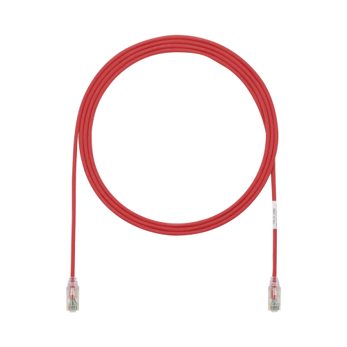 PANDUIT UTP28SP7RD Cable de Parcheo TX6, UTP Cat6, Diámetro Reducido (28AWG), Color Rojo, 7ft