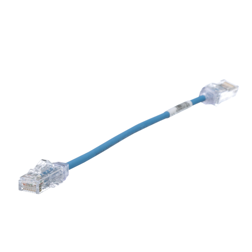 PANDUIT UTP28SP8INBU Cable de Parcheo TX6, UTP Cat6, Diámetro Reducido (28AWG), Color Azul, 8in (20.2cm)