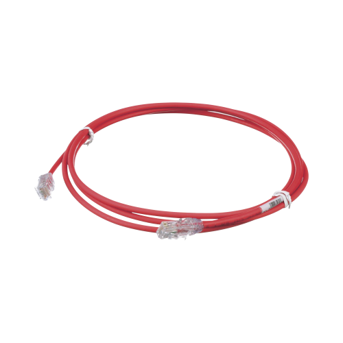 PANDUIT UTP28X7RD Cable de Parcheo UTP Cat6A, CM/LSZH, Diámetro Reducido (28AWG), Color Rojo, 7ft