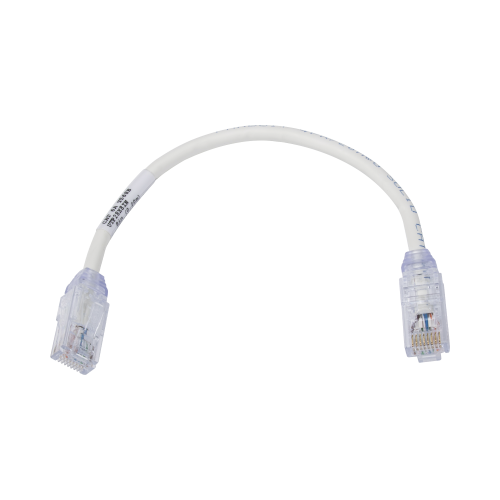 PANDUIT UTP28X8IN Cable de Parcheo UTP, Cat6A, Diámetro Reducido (28 AWG), CM/LSZH, Color Blanco Mate, 8in (20.3cm)