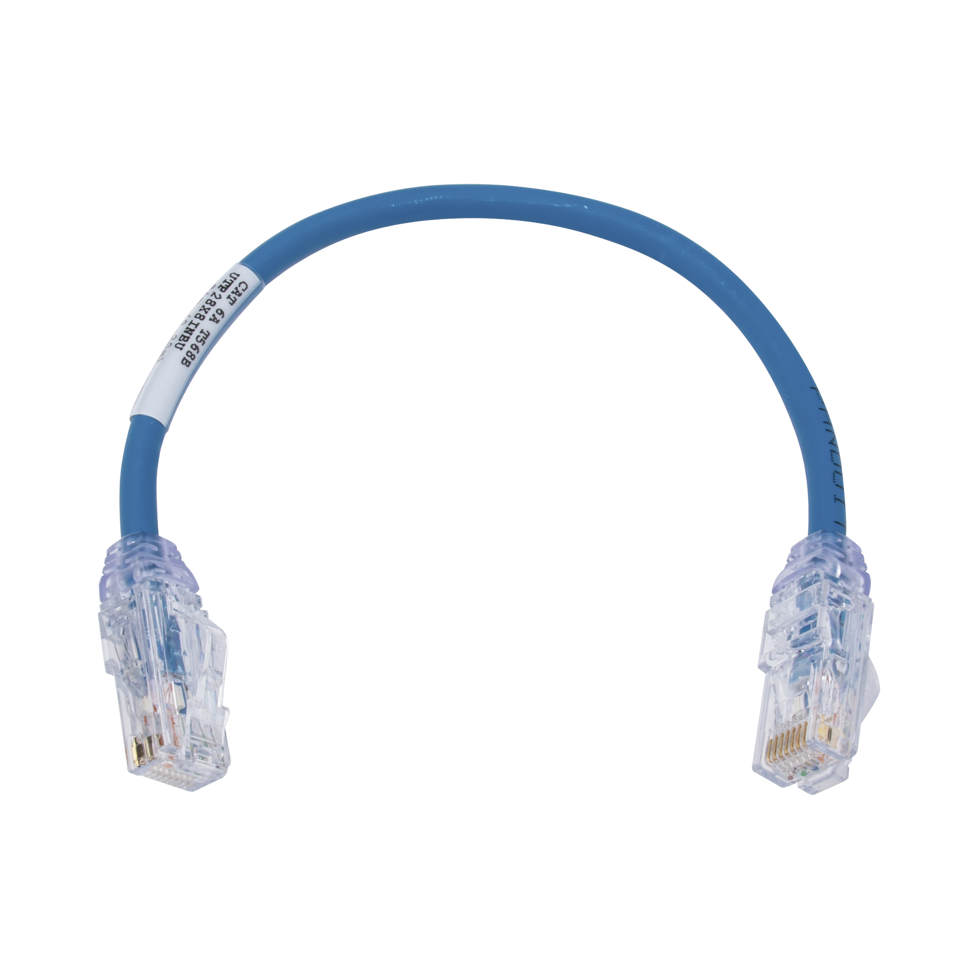 PANDUIT UTP28X8INBU Cable de Parcheo UTP, Cat6A, Diámetro Reducido (28 AWG), CM/LSZH, Color Azul, 8in (20.3cm)