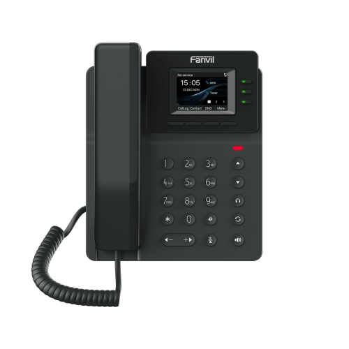 FANVIL V60P Teléfono IP empresarial para 4 líneas SIP con pantalla LCD de 2.4 pulgadas a color, Opus y conferencia de 6 vías, PoE.