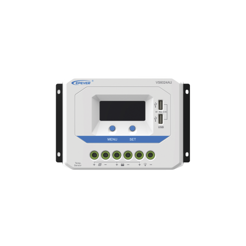 EPEVER VS-6024-AU Controlador Solar de Carga PWM 12/24V 60 A, Salida USB, con Display