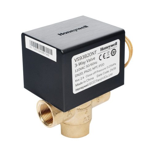 HONEYWELL BMS VS93B20NT Válvula de control eléctrica VS9 para fan coil: DN20: PN20: 3 vías: 110 V CA: conexión NPT