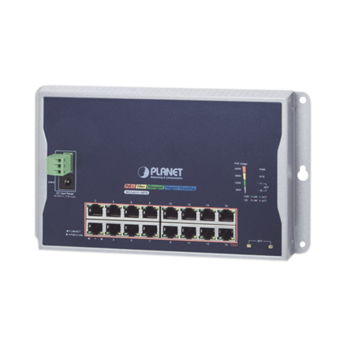 PLANET WGS-4215-16P2S Switch Industrial Administrable Capa 2 de Pared,16 Puertos PoE 802.3at Gigabit y 2 Puertos SFP
