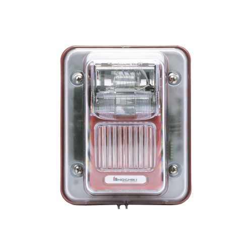 HOCHIKI WHEC24-75WR Sirena Estrobo, Para Intemperie, Montaje en Muro, Color Rojo (0500-05860)