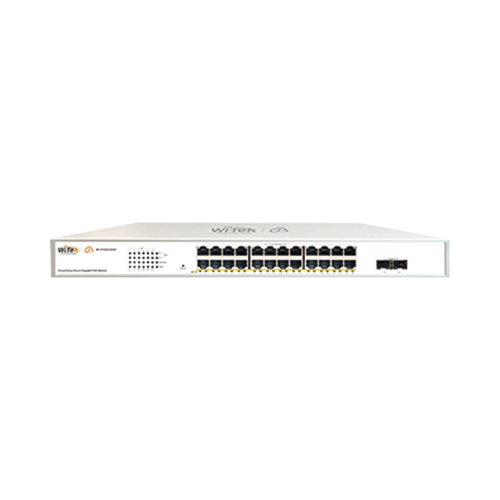 WI-TEK WI-PCES326GF Switch Administrable PoE, 24 puertos PoE af/at Gigabit, 2 x SFP Gigabit, Administración Cloud Gratuita, Presupuesto 370 W