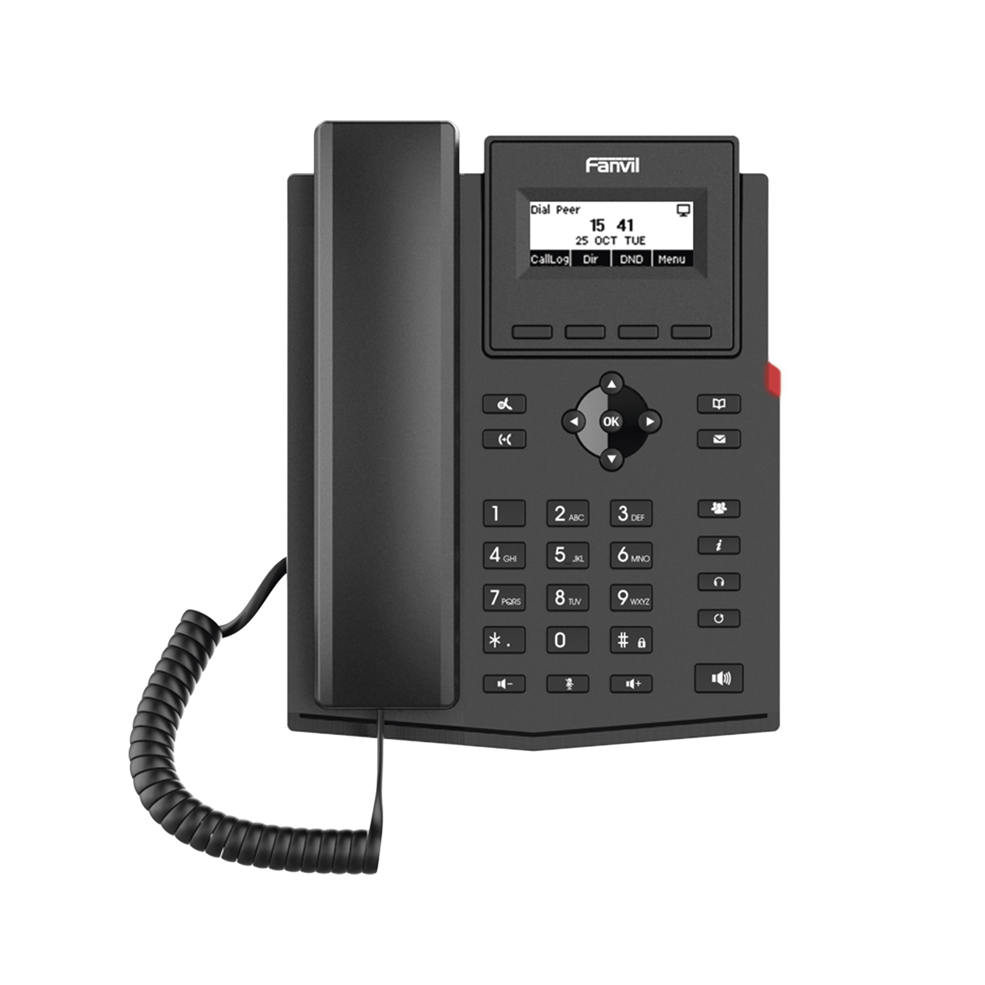 FANVIL X301P Teléfono IP empresarial para 2 lineas SIP con pantalla LCD, Códec Opus, conferencia de 3 vías, PoE.