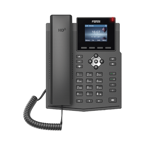 FANVIL X3SP-V2 Teléfono IP empresarial para 4 líneas SIP con pantalla LCD de 2.4 pulgadas a color, Opus y conferencia de 3 vías, PoE.