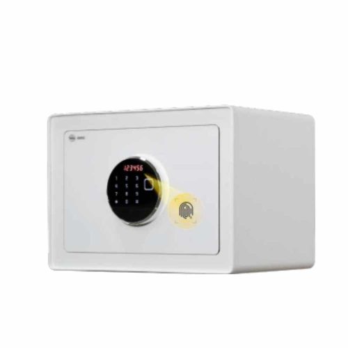 YALE-ASSA ABLOY CAJA FUERTE HÉRCULES, APERTURA HUELLA DACTILAR, CÓDIGO Y LLAVE DE EMERGENCIA, PUERTA DE ACERO 4 MM, 2 BULONES DE ACERO 20 MM, PANTALLA LCD, ALARMA DE CONTRASEÑA INCORRECTA, LUZ INTERNA, ESTANTE DESMONTABLE, INCLUYE ACCESORI, MX86942
