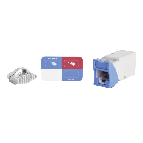 SIEMON Z6-06B Jack Z-MAX UTP Categoría 6, Montaje híbrido en Placa de Pared (Plano y Angulado), Color Azul, Versión Bulk (Sin Empaque Individual)