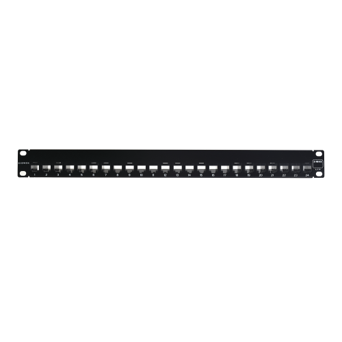 SIEMON Z6-PNL-24K Patch Panel UTP Z-MAX de 24 puertos, Precargado con Jacks Categoría 6, Plano, 1UR
