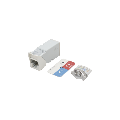 SIEMON Z6A-02B Jack Z-MAX Cat6A, UTP, Montaje híbrido en Placa de Pared (Plano y Angulado), Color Blanco, Versión Bulk (Sin Empaque Individual)