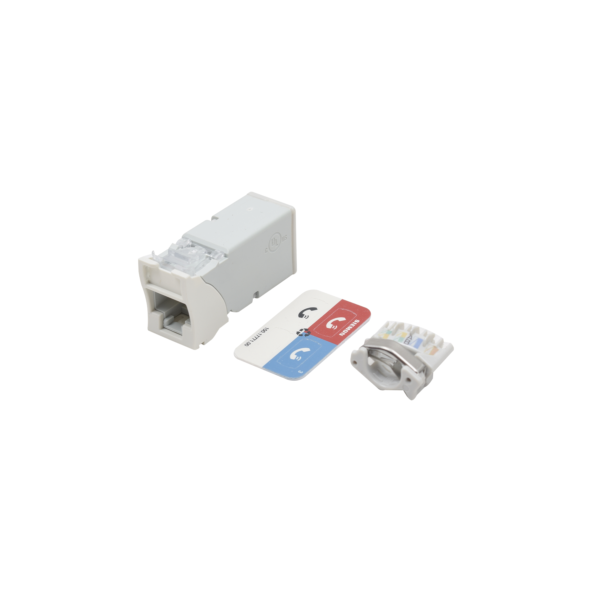 SIEMON Z6A-02B Jack Z-MAX Cat6A, UTP, Montaje híbrido en Placa de Pared (Plano y Angulado), Color Blanco, Versión Bulk (Sin Empaque Individual)