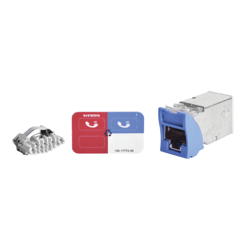 SIEMON Z6A-S06 Jack Z-MAX Cat6A, Blindado, Montaje híbrido en Placa de Pared (Plano y Angulado), Color Azul