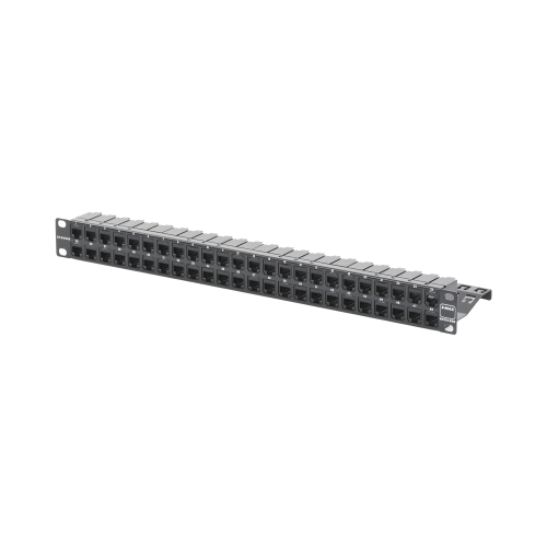 SIEMON Z6AS-PNL-U48K Patch Panel Z-MAX de 48 puertos, Blindado, Precargado con Jacks Categoría 6A, Plano, 1UR