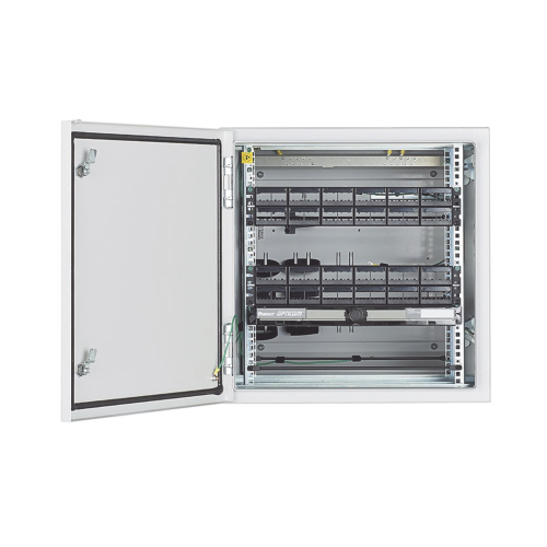 PANDUIT ZDF242430 Gabinete Industrial Preconfigurado de Montaje en Pared, Fabricado en Acero Bajo en Carbono, Protección NEMA 4/4X/12 IP66, de 12 UR, Color Gris