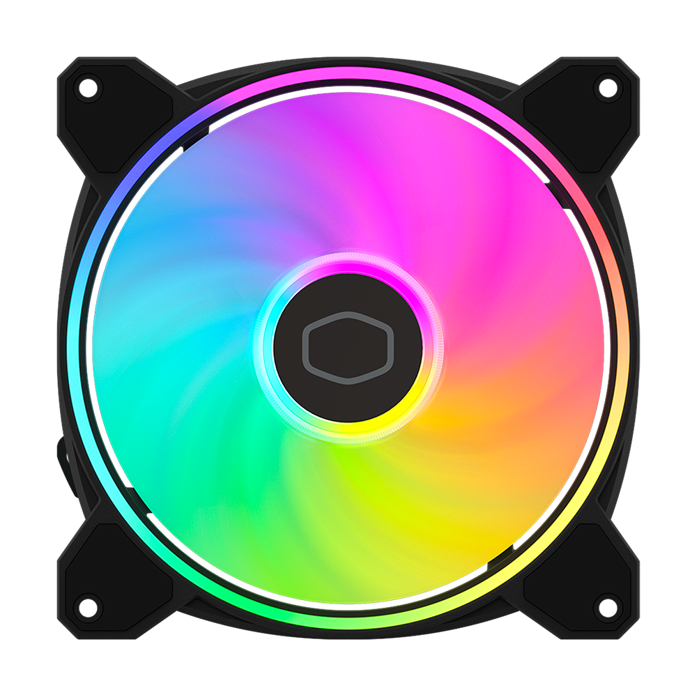 Ventilador Cooler Master MasterFan MF140 Halo², ARGB Gen 2 LED Rings, 140mm, 1600rpm Dynamic PWM, Liquid and Air Cooler, Black, MFL-B4DN-16NP2-R2