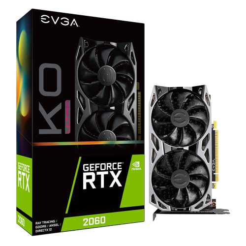 Tarjeta de Video Nvidia Geforce RTX 2060 KO, 6Gb GDDR6, Evga KO Ultra Edition, 06G-P4-2068-KR, 1 AÑO DE GARANTIA NACIONAL