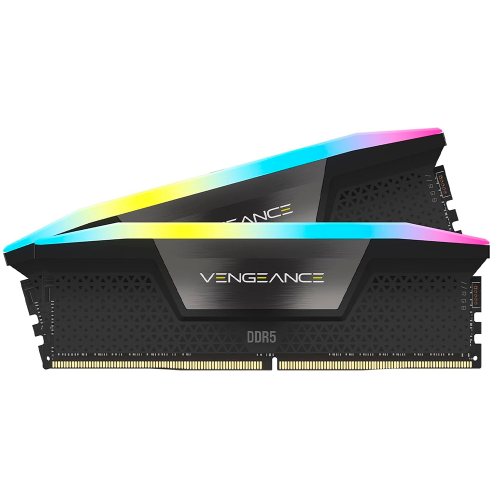 Memoria RAM Corsair Vengeance RGB, 64GB (2x32GB), DDR5, 6000MHz, CL40, iCUE, Negro, CMH64GX5M2B6000C40 /MAX. 1 X CLIENTE