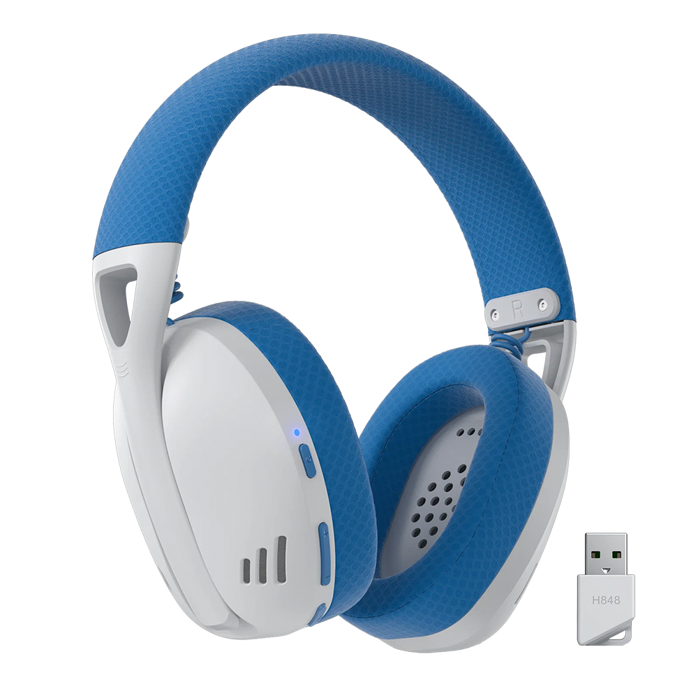 Diadema Gamer Redragon IRE PRO H848, Blanca con Azul, Inalámbrica, Stereo, USB, PC, H848B / - Image 2