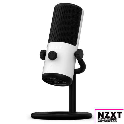 Micrófono NZXT Capsule Mini, USB Microphone, High Resolution, Cardioid Polar Pattern, Ideal para Streaming, Pop Filter, Adjustable Stand, Blanco, AP-WMMIC-W1