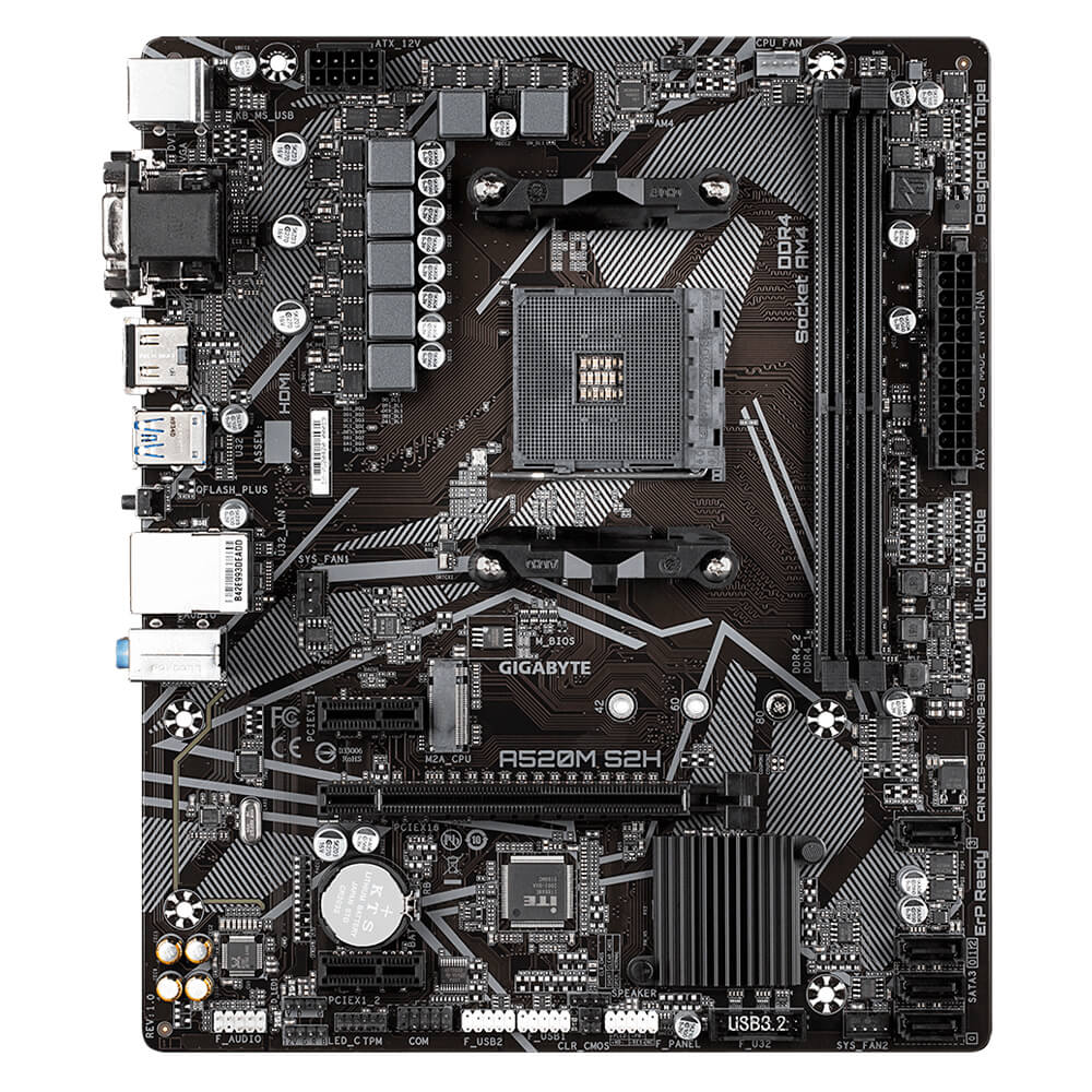 Tarjeta Madre Gigabyte A520M-S2H, AM4, AMD RYZEN 3000 SERIES, Micro-ATX // - Image 2