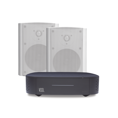 VSSL A1X/2OLW KIT Amplificador VSSL A1X | 2 Bocinas para Montaje Superficial de 5.25 in de TruAudio Modelo OL5WT | Color Blanco IP66
