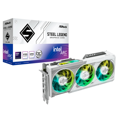 Tarjeta de Video ASROCK INTEL ARC B580 STEEL LEGEND, 12GB GDDR6, 192-bit, DisplayPort x3, Microsoft DirectX 12 Ultimate, HDMI, B580 SL 12GO