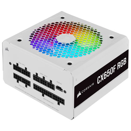 Fuente de poder Corsair CX650F RGB WHITE, 80 Plus Bronze, 650W - CP-9020226-NA