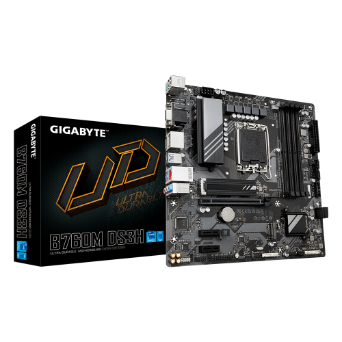 Tarjeta Madre Gigabyte B760M DS3H, Micro-ATX, DDR5, Socket LGA 1700, Intel B760 Express, HDMI, Up To 128GB DDR5