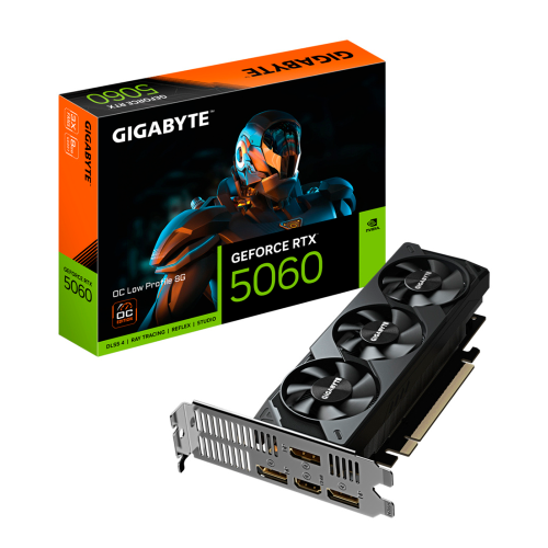 Tarjeta de Video Gigabyte NVIDIA GeForce RTX 5060 OC Edition, Low Profile, 8GB 128-bit GDDR7, PCI Express 5.0, GV-N5060OC-8GL