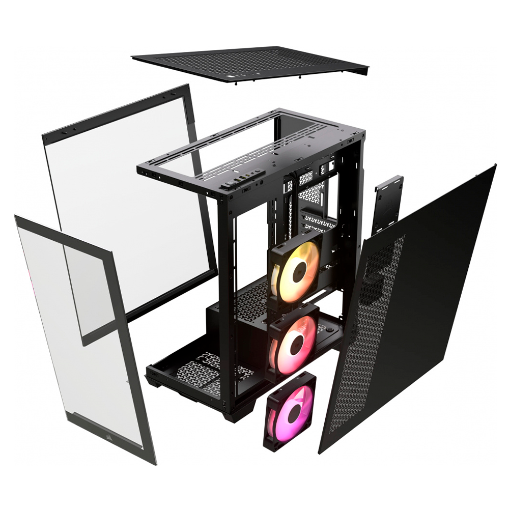 Gabinete Corsair 3500X ARGB, Midi-Tower, Mini-ITX/Micro-ATX/ATX/E-ATX, USB 3.2, Sin Fuente, 3 Ventiladores RS120 RGB Instalados, Negro, CC-9011278-WW - Image 5