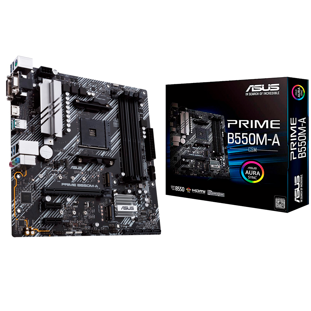Tarjeta Madre ASUS PRIME B550M-A/CSM, AM4, AMD RYZEN 3000 SERIES, Micro-ATX