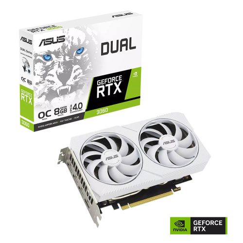 Tarjeta de Video Asus NVIDIA Geforce RTX 3060 White OC Edition, 8GB GDDR6, Doble Ventilador, DUAL-RTX3060-O8G-WHITE, 3 AÑOS DE GARANTIA NACIONAL