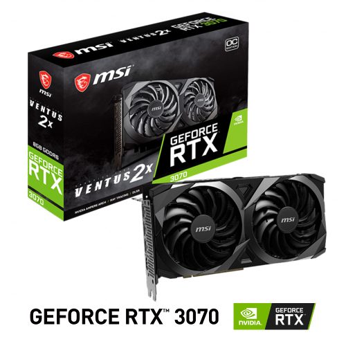 Tarjeta de Video Nvidia GeForce RTX 3070 8GB, MSI VENTUS 2X OC LHR, 912-V390-008, 3 AÑOS DE GARANTIA NACIONAL