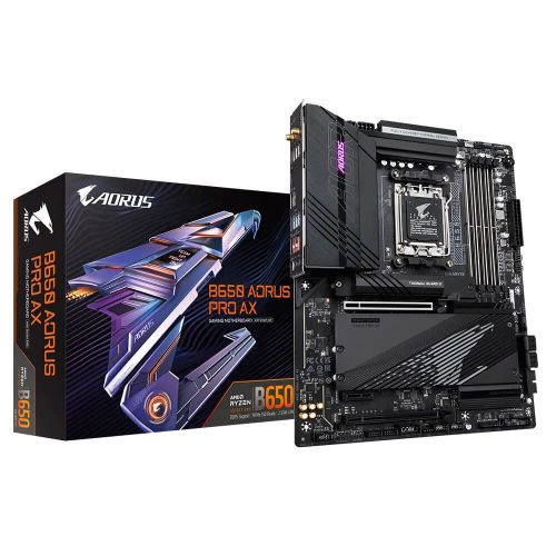 Tarjeta Madre B650 AORUS PRO AX, AM5, ATX, DDR5, Quad M.2, PCIe 5.0, USB 3.2, Type-C, WiFi-6E, Q-Flash Plus