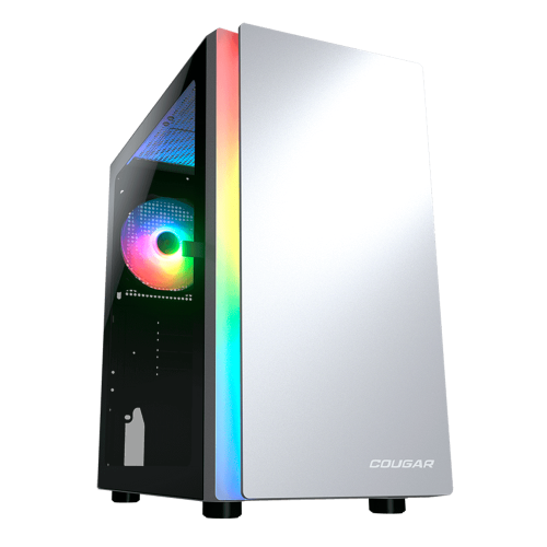 Gabinete Cougar Purity RGB White, Cristal Templado, Mini ITX, Micro ATX, RGB, Excelente Flujo de Aire, 385PC40.0002
